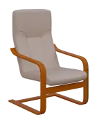 BO - 1 křeslo, dřevěná kostra, moření třešeň, koženka HOLY SA 3, světle šedá